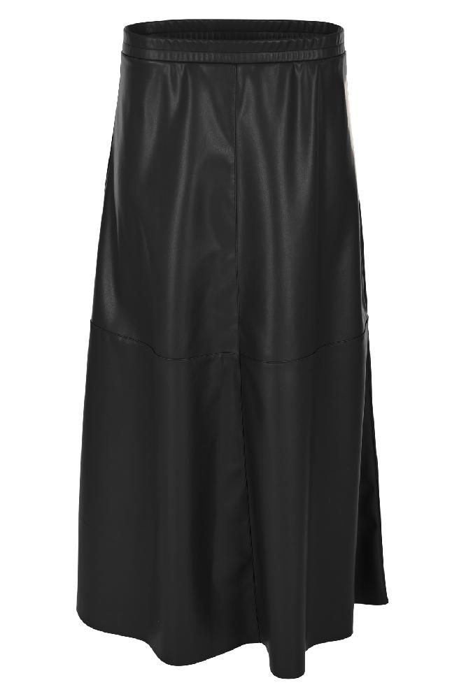 Stap in stijl met onze fake leather rok, perfect voor een edgy en eigentijdse look. Met zijn lengte die over de kuit valt, biedt deze rok een flatterende en veelzijdige pasvorm. Deze rok met leerlook voegt direct een stoer randje toe aan je outfit. Een must-have voor jouw kledingkast!

Materialen: 100% Polyurethane