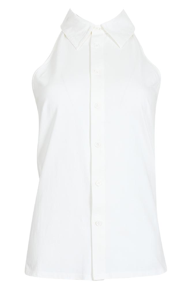 De Naya top is een mouwloze blouse met een klassieke kraag.

Materialen: 95% Cotton / 5% Elastane