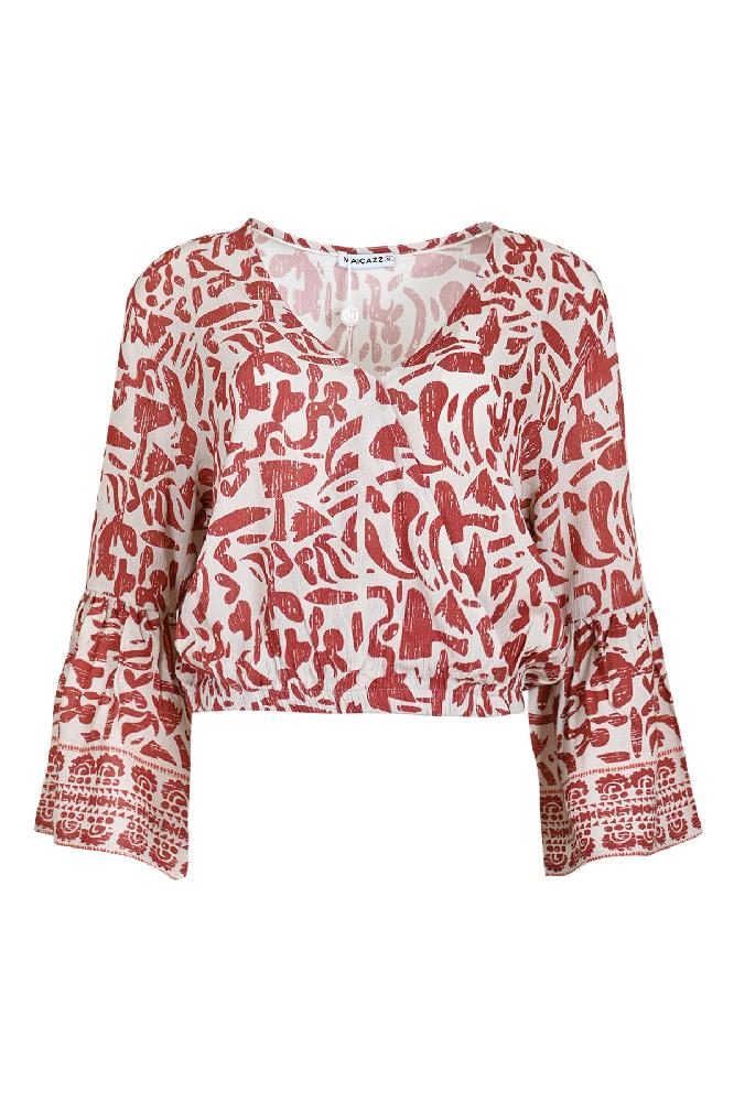De Ninthe top heeft elegante volant mouwen en een elastiek in de taille voor een flatterende pasvorm.

Materialen: 100% Viscose