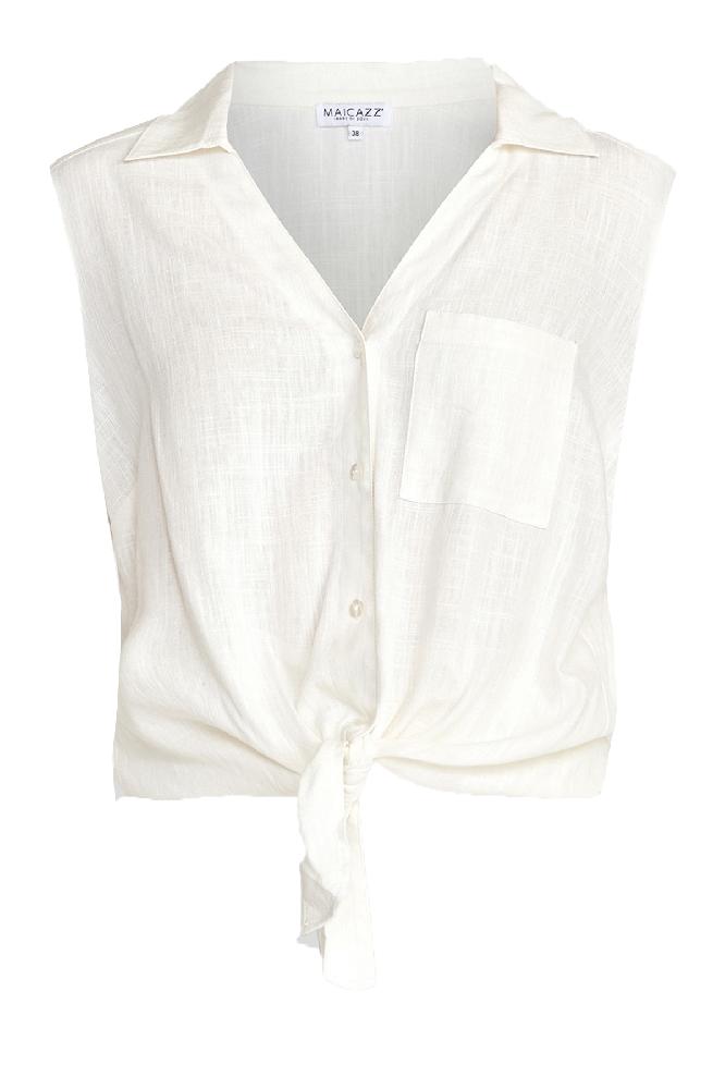 Top Jolene is een blouse model zonder mouwen. De blouse heeft een borstzakje en is afgewerkt met een leuk knoopje aan de onderkant van de top. 

Materialen: 80% Viscose / 20% Linen