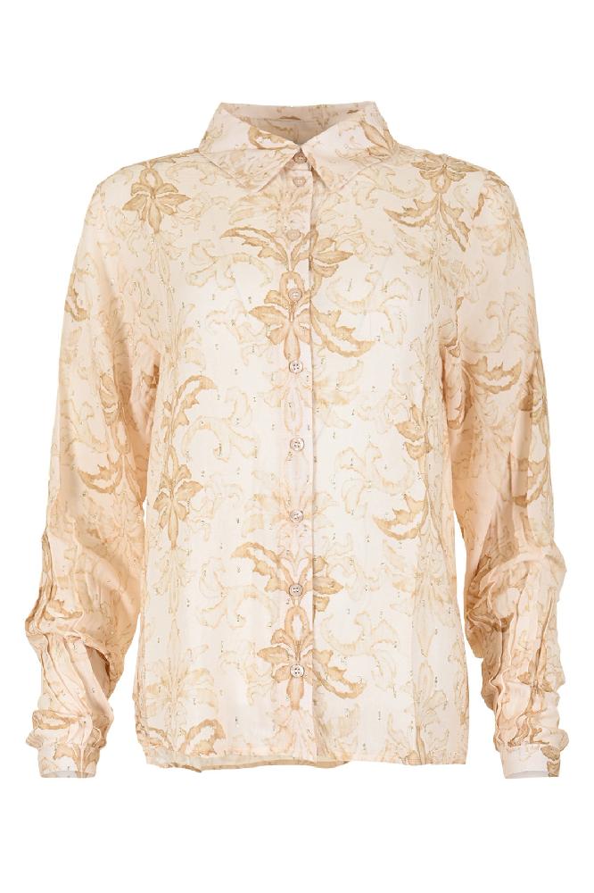 Voeg een vleugje verfijning toe aan je garderobe met deze blouse, voorzien van elegante geplooide manchetten. Verkrijgbaar in de kleuren Gold Plant, Coconut Milk en Black Stripe, biedt deze blouse een stijlvolle en veelzijdige keuze voor elke gelegenheid.

Materialen: 100% Viscose