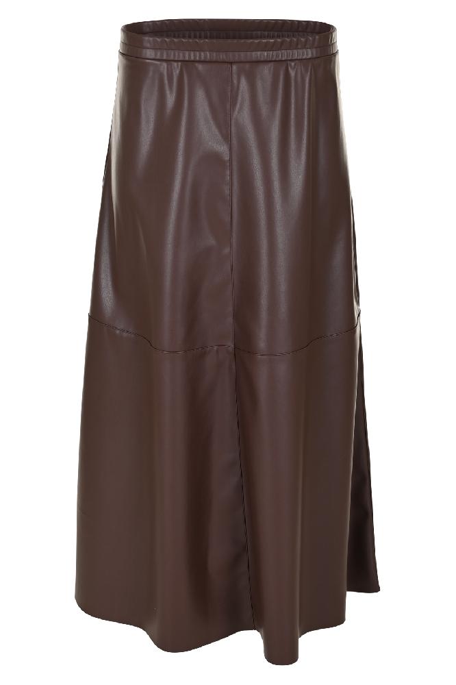 Stap in stijl met onze fake leather rok, perfect voor een edgy en eigentijdse look. Met zijn lengte die over de kuit valt, biedt deze rok een flatterende en veelzijdige pasvorm. Deze rok met leerlook voegt direct een stoer randje toe aan je outfit. Een must-have voor jouw kledingkast!

Materialen: 100% Polyurethane